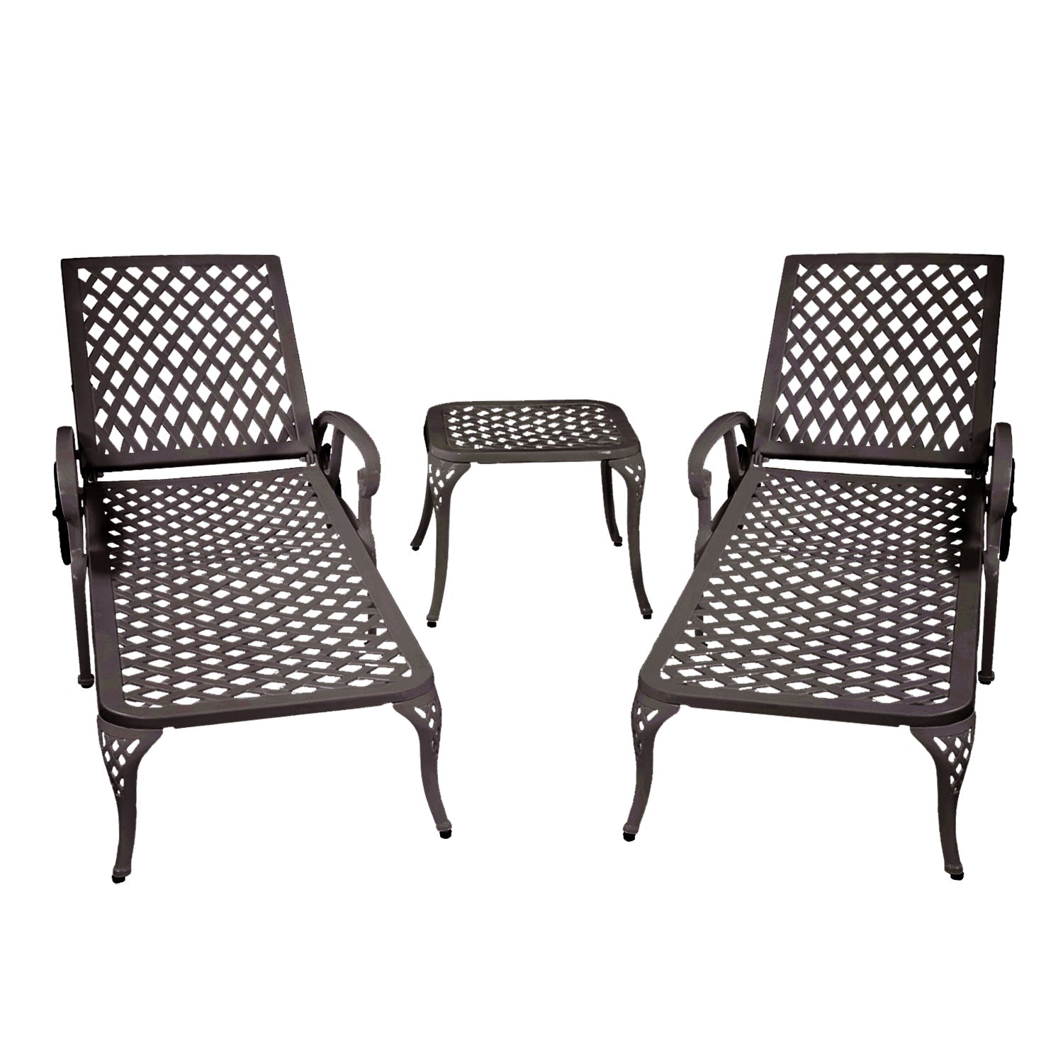 Aluminium Cast lounge chair 1pcs brown - 1st Choice Furniture Direct