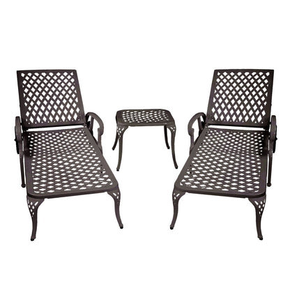 Aluminium Cast lounge chair 1pcs brown - 1st Choice Furniture Direct