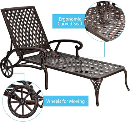 Aluminium Cast lounge chair 1pcs brown - 1st Choice Furniture Direct