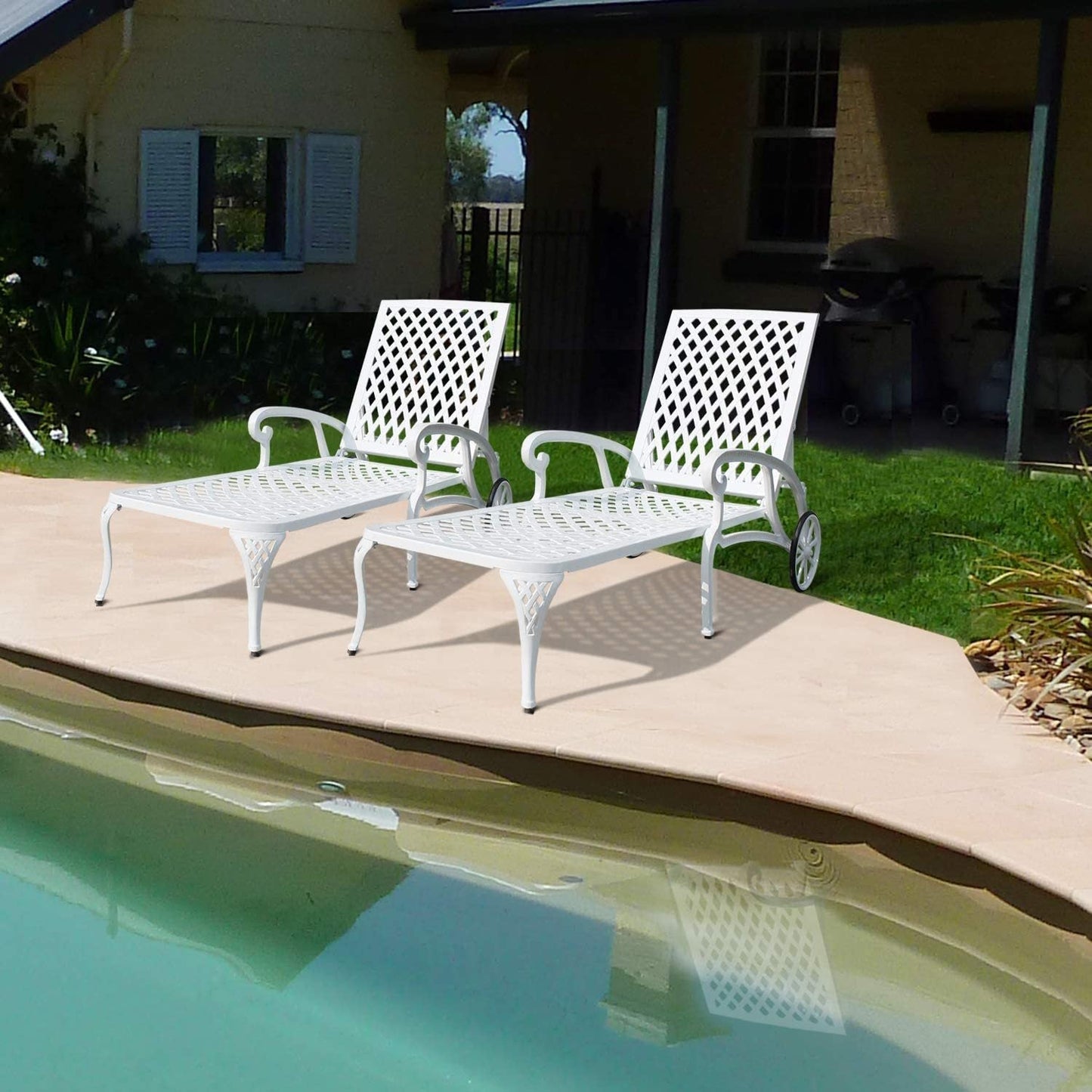 Aluminium Cast lounge chair 1pcs white - 1st Choice Furniture Direct