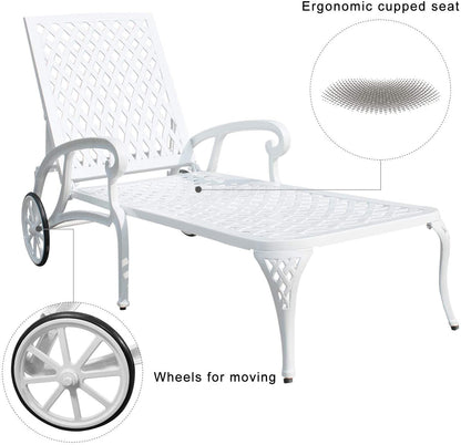 Aluminium Cast lounge chair 1pcs white - 1st Choice Furniture Direct