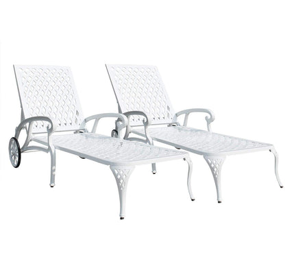 Aluminium Cast lounge chair 1pcs white - 1st Choice Furniture Direct