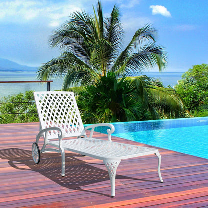 Aluminium Cast lounge chair 1pcs white - 1st Choice Furniture Direct