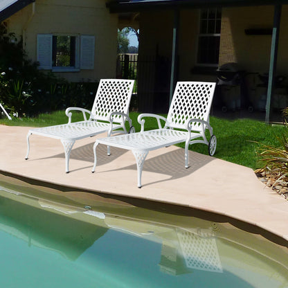 Aluminium Cast lounge chair 1pcs white - 1st Choice Furniture Direct