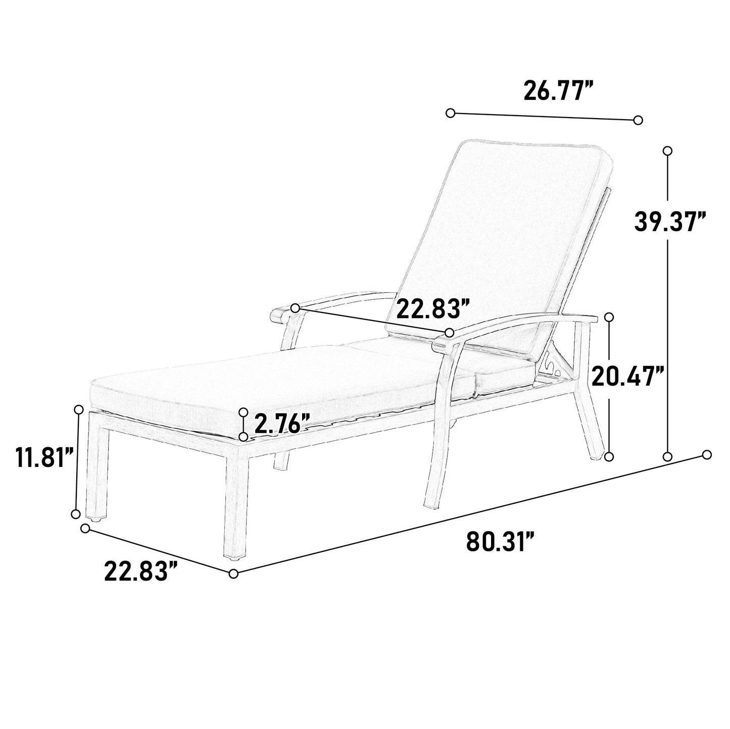 Aluminium Cast lounge chair - 1st Choice Furniture Direct