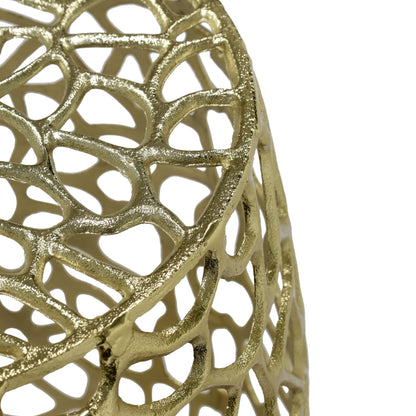 Aluminum Drum End Table with Intricate Design - Gold - 1st Choice Furniture Direct