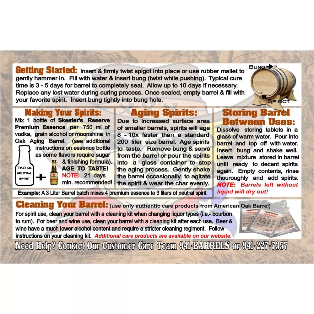 American Oak Barrel Engraved Barrels American Oak Barrel Personalized Outlaw Kit™ (216) My Brandy - Create Your Own Spirits in Amber Cuban Rum