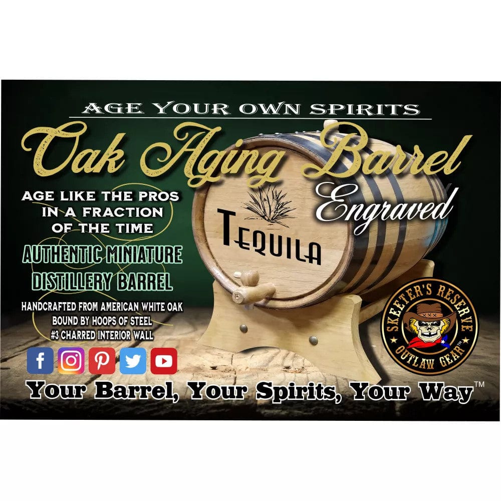 American Oak Barrel Engraved Barrels American Oak Barrel Rum: Before 10am Pirate (088) - Engraved American Oak Rum Aging Barrel