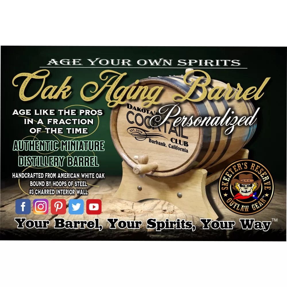 American Oak Barrel Engraved Barrels My Wine Bar (219) - Personalized American Oak Wine Aging Barrel