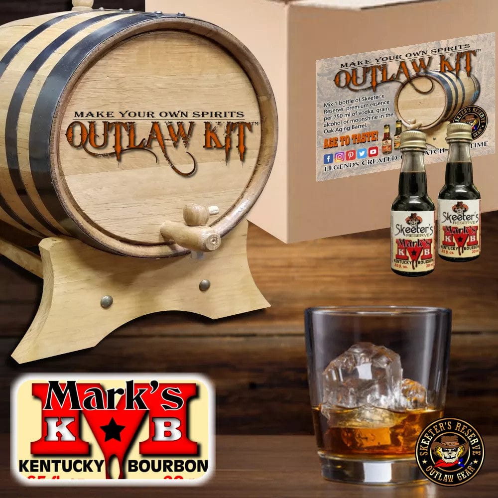 American Oak Barrel Outlaw Kits 1 Liter (.26 gallon) American Oak Barrel Outlaw Kit™ - Barrel Aged Whiskey Making Kit - Create Your Own Mark's Kentucky Bourbon Whiskey