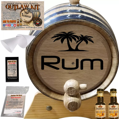 American Oak Barrel Outlaw Kits 1 Liter (.26 gallon) / Cherry Bourbon American Oak Barrel Engraved Outlaw Kit™ (004) Rum - Create Your Own Spirits