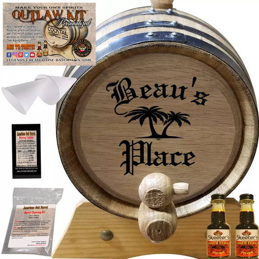 American Oak Barrel Outlaw Kits 1 Liter (.26 gallon) / Cherry Bourbon American Oak Barrel Personalized Outlaw Kit™ (024) Your Place - Create Your Own Spirits