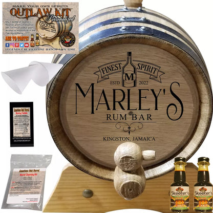 American Oak Barrel Outlaw Kits 1 Liter (.26 gallon) / Cherry Bourbon American Oak Barrel Personalized Outlaw Kit™ (210) My Rum Bar - Create Your Own Spirits