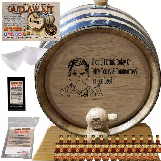 American Oak Barrel Outlaw Kits 1 Liter (.26 gallon) / Cherry Bourbon / Yes American Oak Barrel Engraved Outlaw Kit™ (091) I'm Confused - Create Your Own Spirits