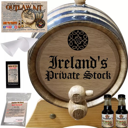 American Oak Barrel Outlaw Kits 1 Liter (.26 gallon) / Dark Jamaican Rum American Oak Barrel Personalized Outlaw Kit™ (022) Celtic Knot Private Stock - Create Your Own Spirits