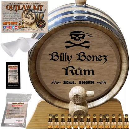 American Oak Barrel Outlaw Kits 1 Liter (.26 gallon) / Dark Jamaican Rum American Oak Barrel Personalized Outlaw Kit™ (025) Pirate Rum - Create Your Own Spirits