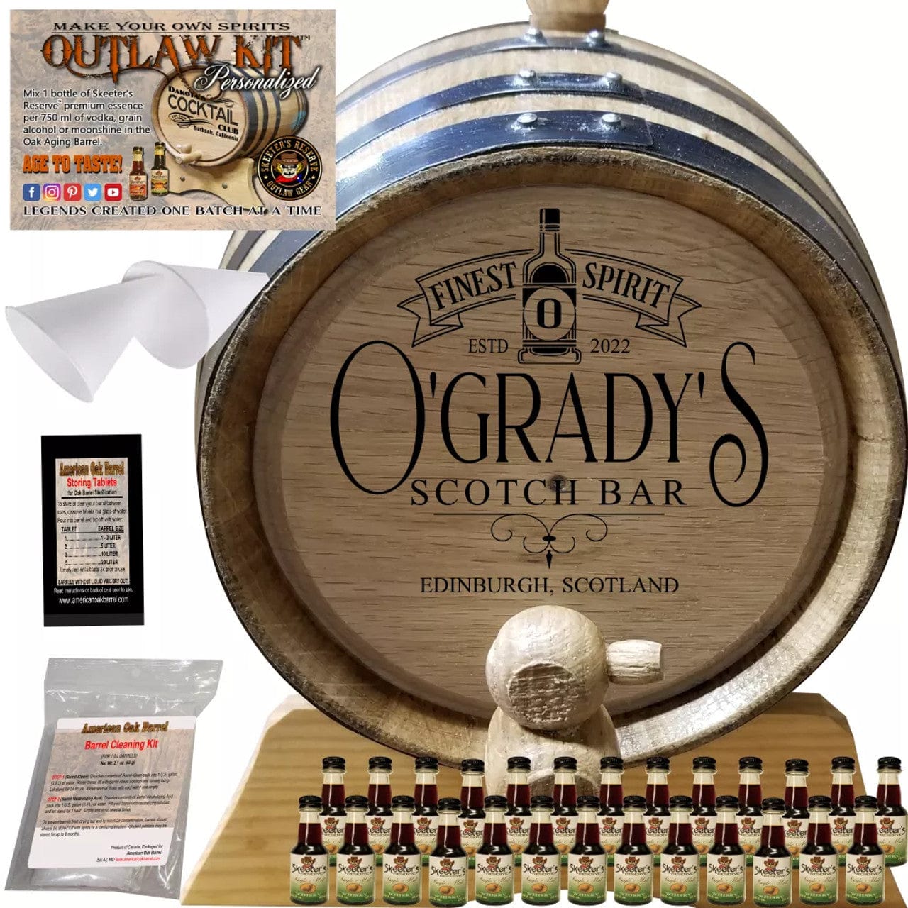 American Oak Barrel Outlaw Kits 1 Liter (.26 gallon) / Dark Jamaican Rum American Oak Barrel Personalized Outlaw Kit™ (211) My Scotch Bar - Create Your Own Spirits