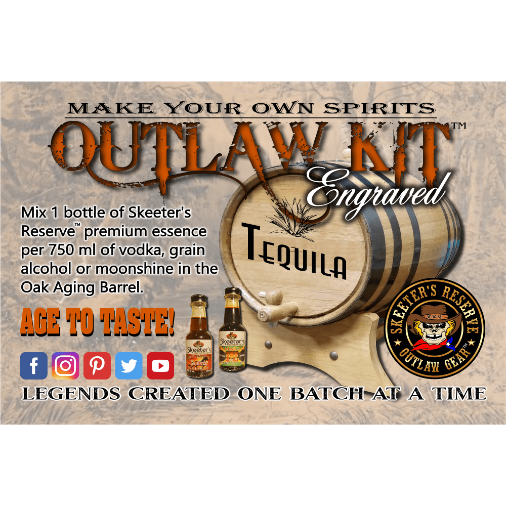 American Oak Barrel Outlaw Kits American Oak Barrel Engraved Outlaw Kit™ (004) Rum - Create Your Own Spirits