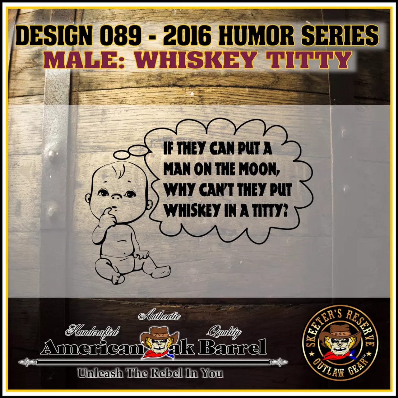 American Oak Barrel Outlaw Kits American Oak Barrel Engraved Outlaw Kit™ (089) Whiskey Titty - Create Your Own Spirits