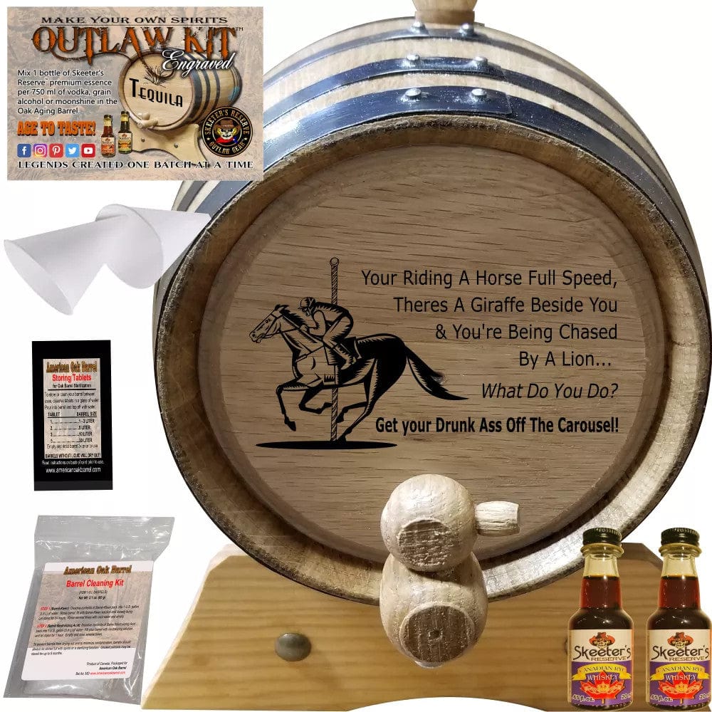American Oak Barrel Outlaw Kits American Oak Barrel Engraved Outlaw Kit™ (090) Get Off The Carousel - Create Your Own Spirits in Dark Jamaican Rum