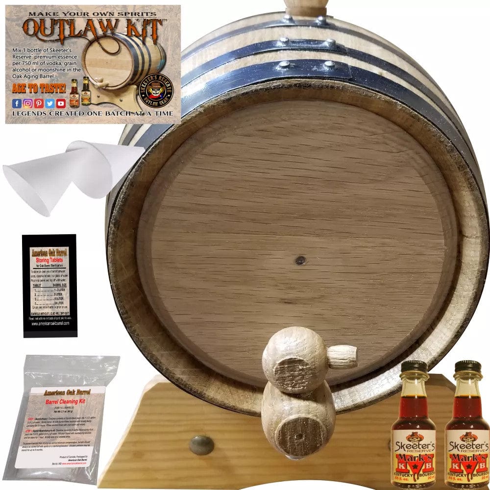 American Oak Barrel Outlaw Kits American Oak Barrel Outlaw Kit™ - Barrel Aged Whiskey Making Kit - Create Your Own Mark's Kentucky Bourbon Whiskey