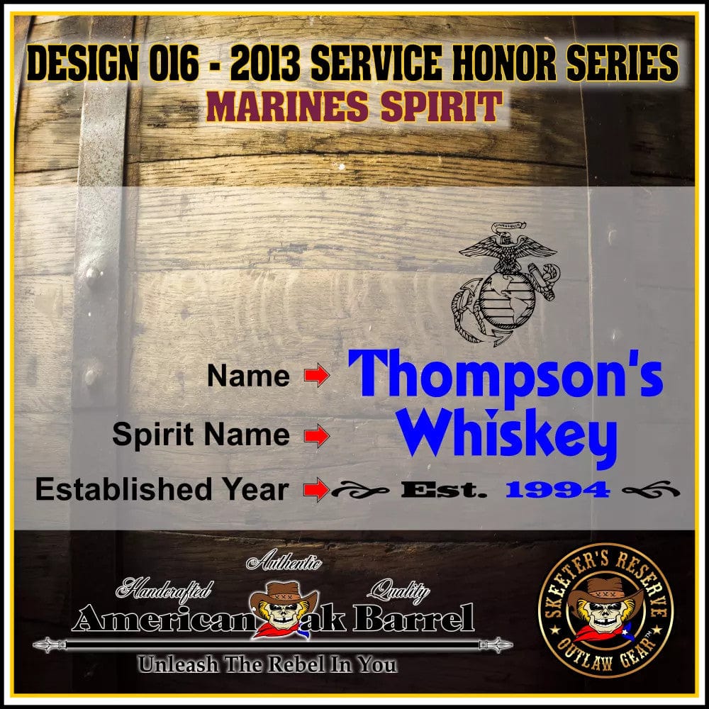 American Oak Barrel Outlaw Kits American Oak Barrel Personalized Outlaw Kit™ (016) Marines Spirit - Create Your Own Spirits