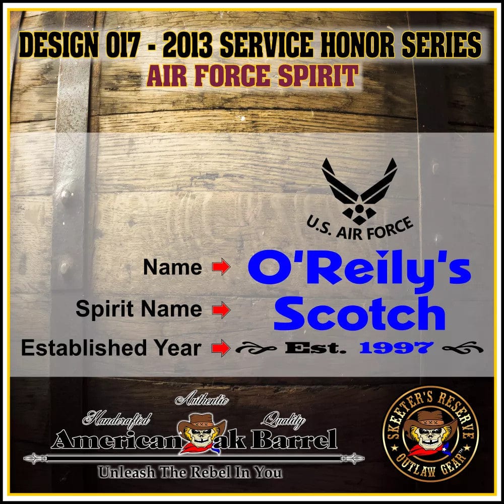 American Oak Barrel Outlaw Kits American Oak Barrel Personalized Outlaw Kit™ (017) Air Force Spirit - Create Your Own Spirits