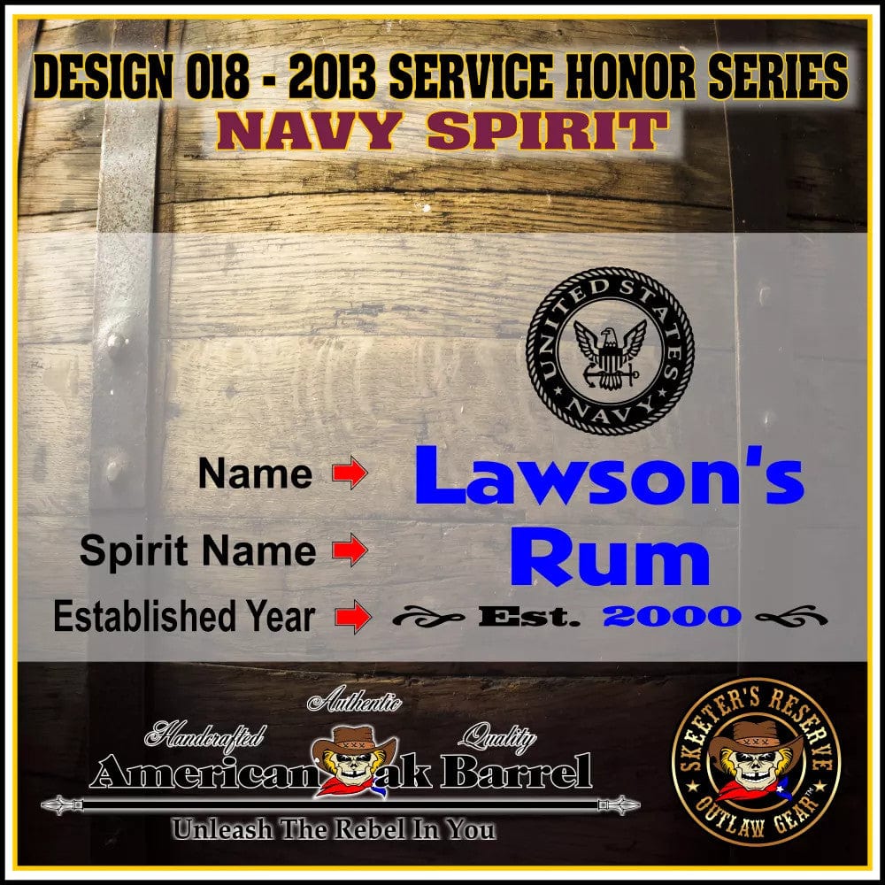 American Oak Barrel Outlaw Kits American Oak Barrel Personalized Outlaw Kit™ (018) Navy Spirit - Create Your Own Spirits