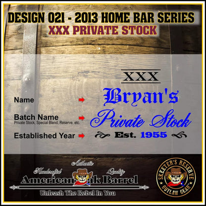 American Oak Barrel Outlaw Kits American Oak Barrel Personalized Outlaw Kit™ (021) XXX Private Stock - Create Your Own Spirits