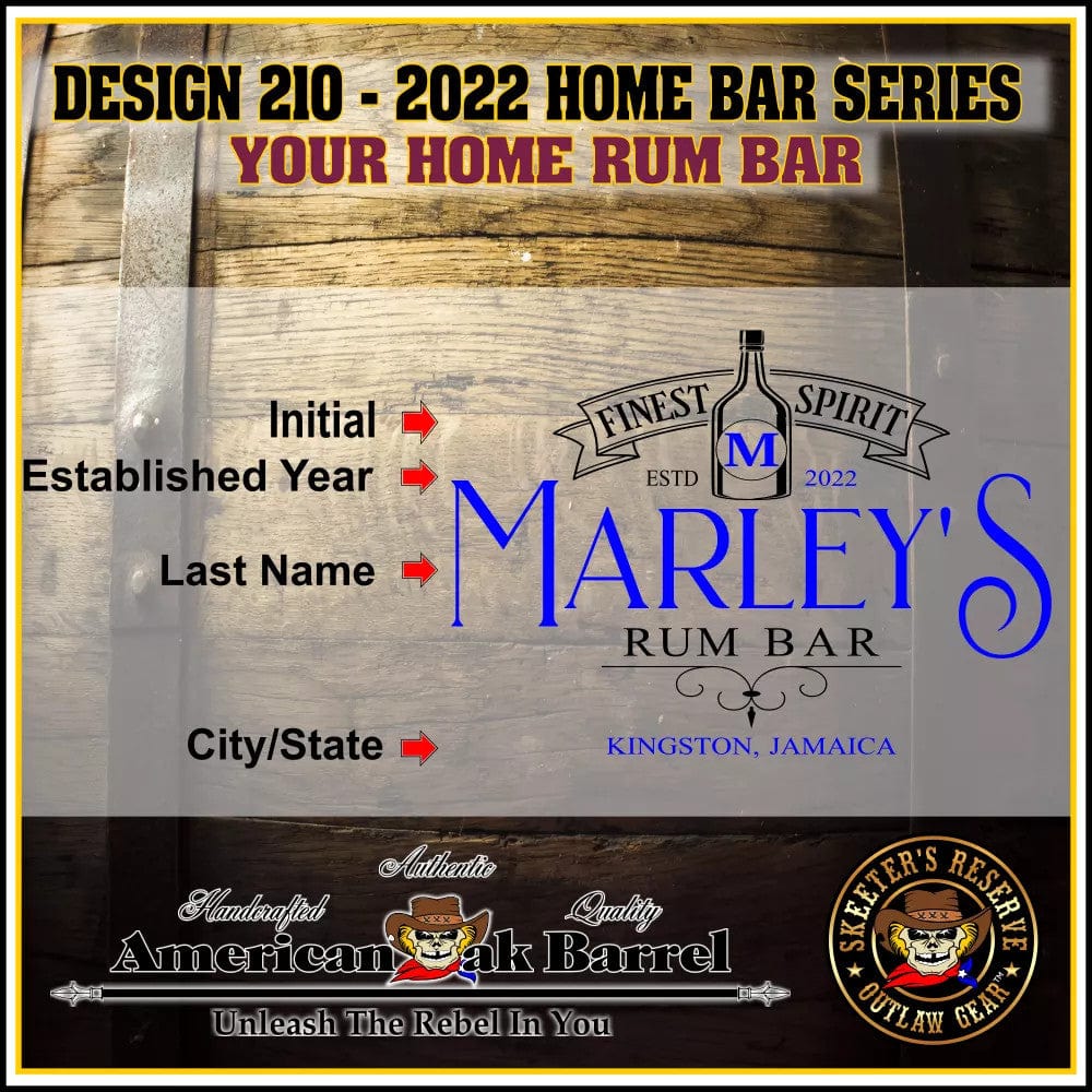 American Oak Barrel Outlaw Kits American Oak Barrel Personalized Outlaw Kit™ (210) My Rum Bar - Create Your Own Spirits