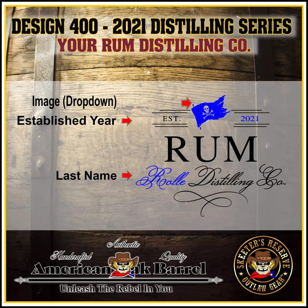American Oak Barrel Outlaw Kits American Oak Barrel Personalized Outlaw Kit™ (400) Your Rum Distilling Co. - Create Your Own Spirits