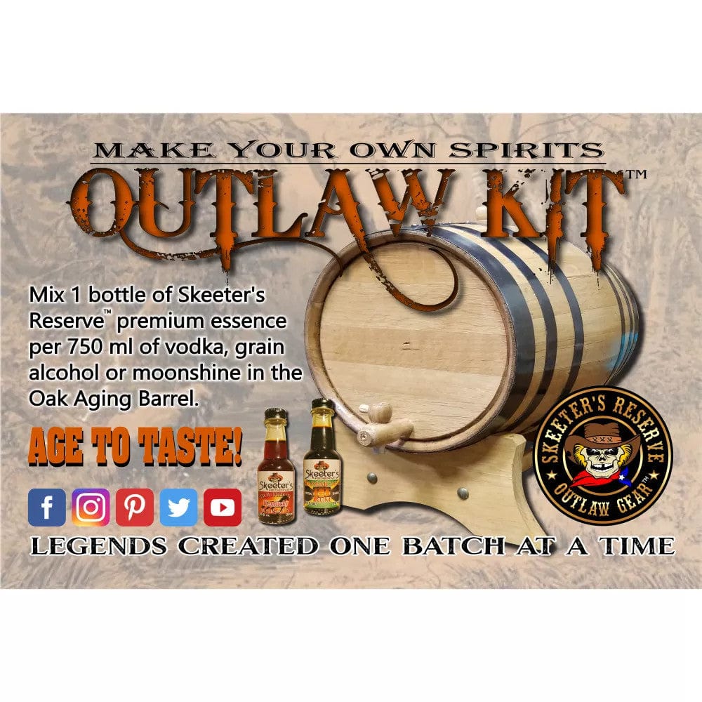 American Oak Barrel Outlaw Kits American Oak Barrel The Outlaw Kit™ - 20 Liter Barrel Aged Rum Making Kit - Create Your Own Coconut Rum