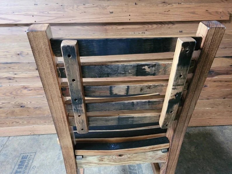 Amish Burnt Hickory Whiskey Barrel Stave Chair - 1st Choice Furniture Direct