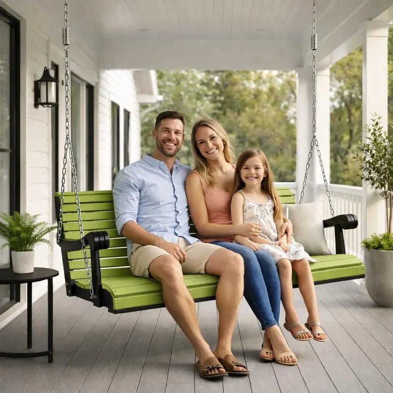 Amish Handcrafted Poly Porch Swing 64 Inch Outdoor Swing - 1st Choice Furniture Direct