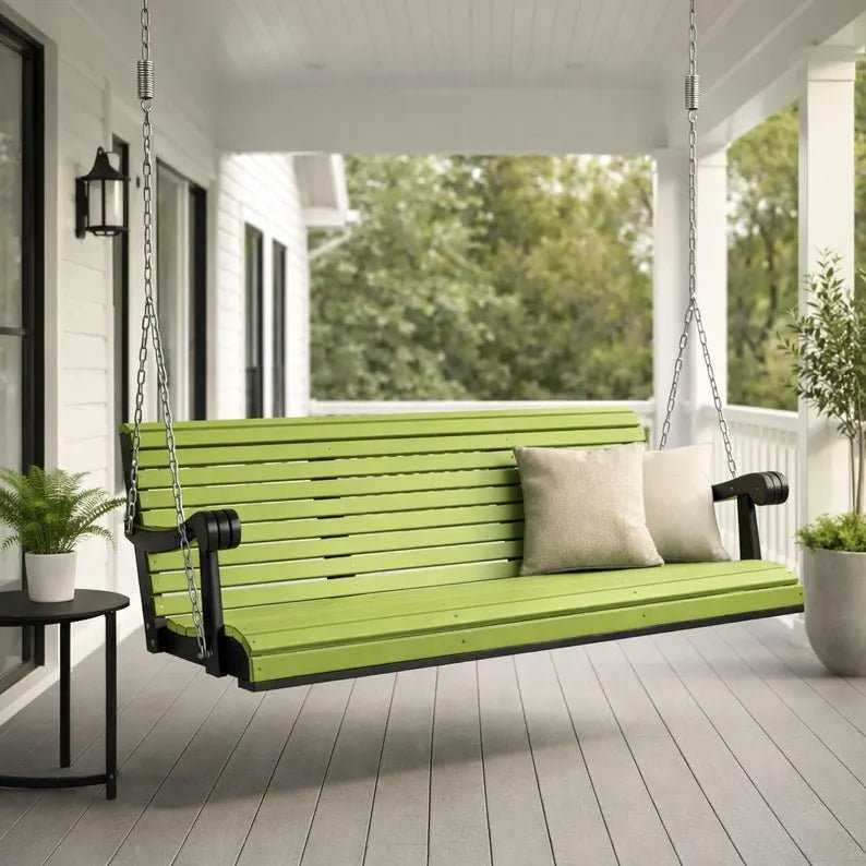 Amish Handcrafted Poly Porch Swing 64 Inch Outdoor Swing - 1st Choice Furniture Direct