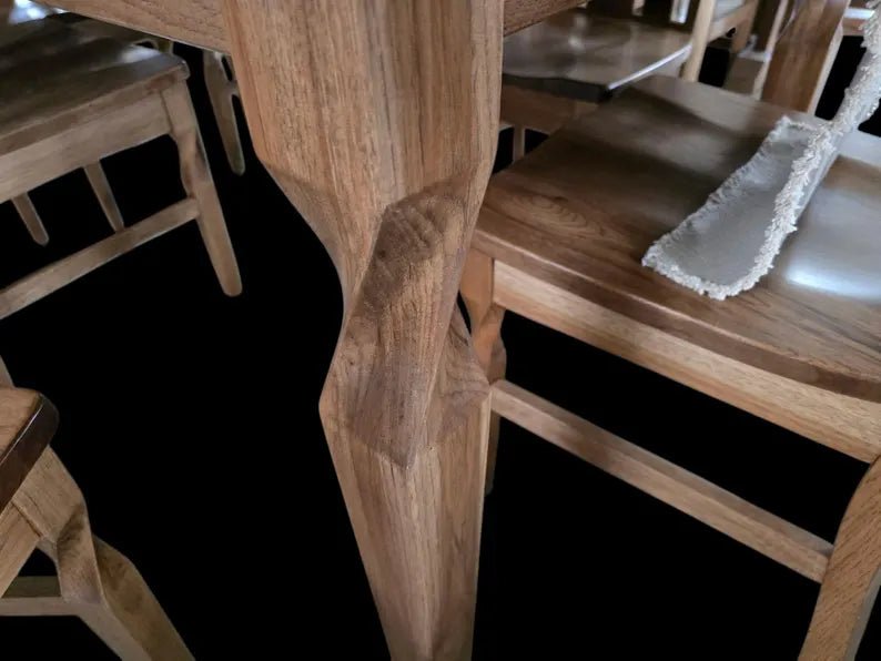 Amish Hickory 7 Piece Dining Set with Twisted Legs | Solid Wood Dining Table & Chairs - 1st Choice Furniture Direct