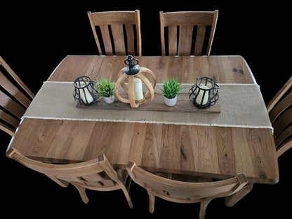 Amish Hickory 7 Piece Dining Set with Twisted Legs | Solid Wood Dining Table & Chairs - 1st Choice Furniture Direct