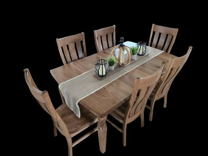 Amish Hickory 7 Piece Dining Set with Twisted Legs | Solid Wood Dining Table & Chairs - 1st Choice Furniture Direct
