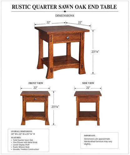 Amish Mission Style Coffee Table and End Table Set - 1st Choice Furniture Direct