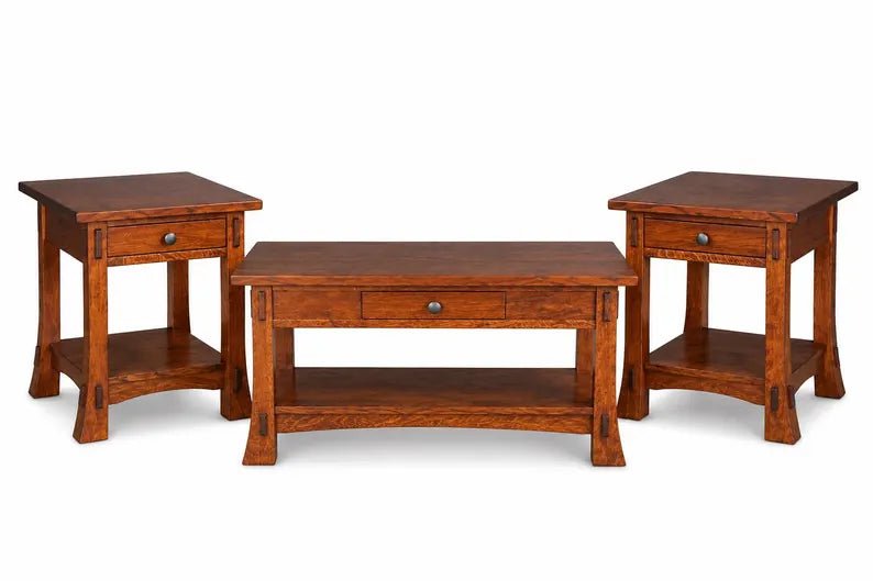 Amish Mission Style Coffee Table and End Table Set - 1st Choice Furniture Direct