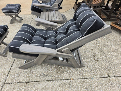 Amish Poly Reclining Adirondack Chair Set with Table & Footrests - 1st Choice Furniture Direct