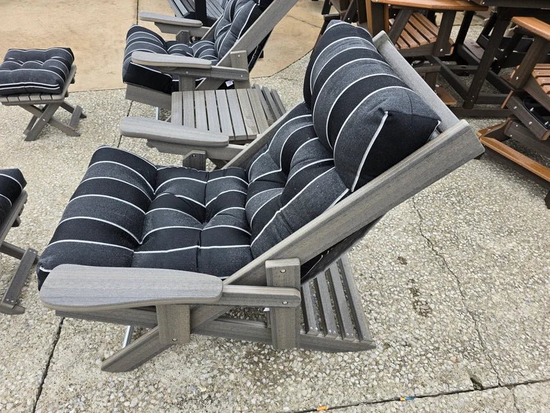 Amish Poly Reclining Adirondack Chair Set with Table & Footrests - 1st Choice Furniture Direct