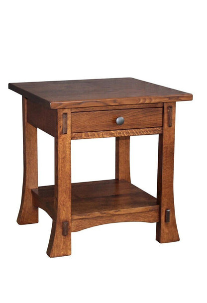 Amish Quarter Sawn Oak Mission End Table with Drawer - 1st Choice Furniture Direct
