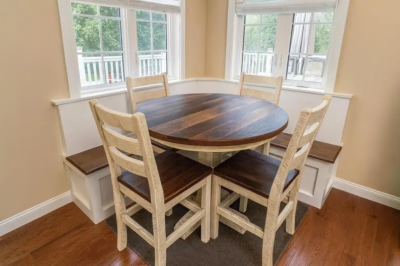 Amish Reclaimed Barn Wood Dining Set | 42" Pub Table with 4 Chairs - 1st Choice Furniture Direct