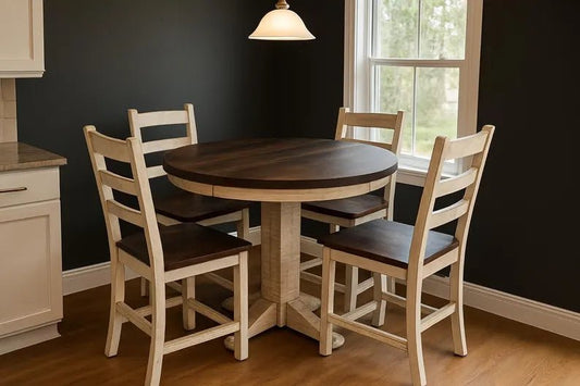 Amish Reclaimed Barn Wood Dining Set | 42" Pub Table with 4 Chairs - 1st Choice Furniture Direct