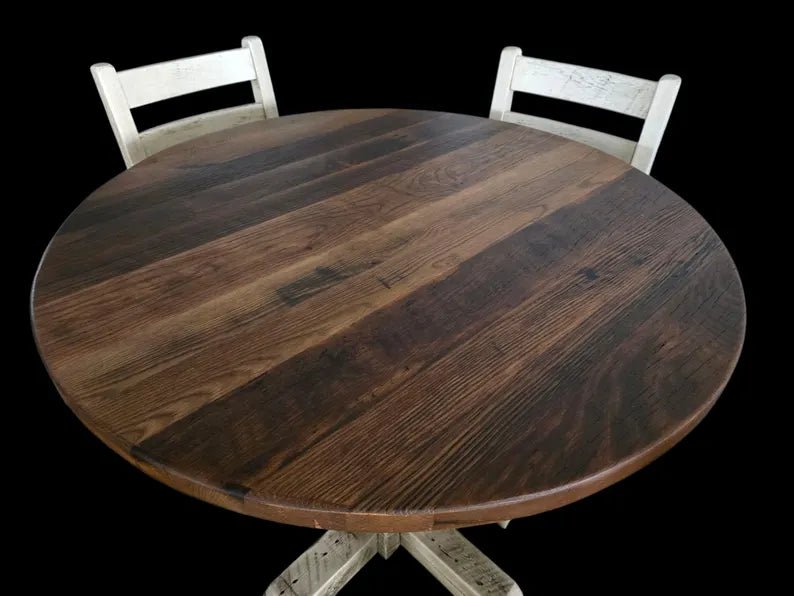 Amish Reclaimed Barn Wood Dining Set | 42" Pub Table with 4 Chairs - 1st Choice Furniture Direct