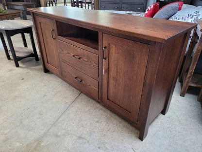 Amish Solid Oak TV Console | Handcrafted USA Entertainment Center - 1st Choice Furniture Direct