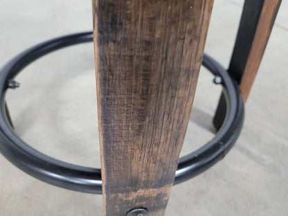 Amish Whiskey Barrel Bar Stool – Rustic Leather Seat Stave Stool Made in USA - 1st Choice Furniture Direct