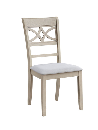 Antique Gray Linen Dining Chair with Padded Seat - 1st Choice Furniture Direct