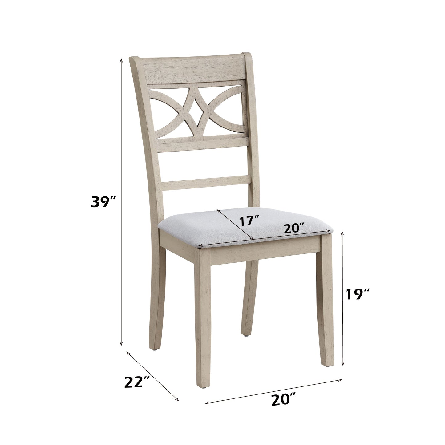 Antique Gray Linen Dining Chair with Padded Seat - 1st Choice Furniture Direct